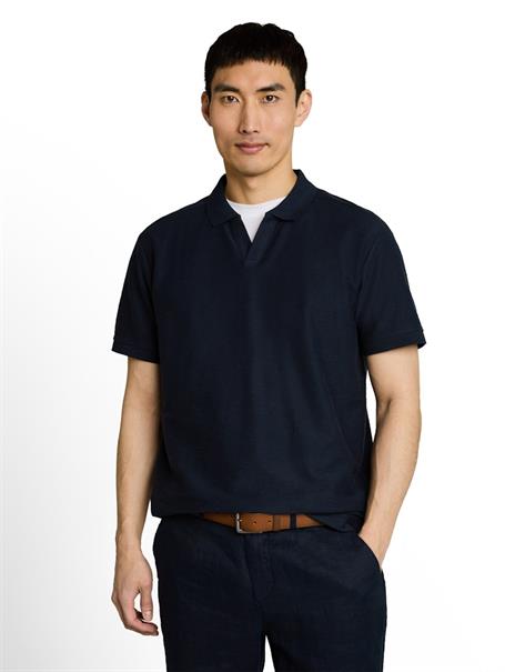 Poloshirt mit Ottoman-Struktur sky captain blue