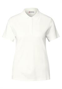 Poloshirt mit Rippstruktur off white
