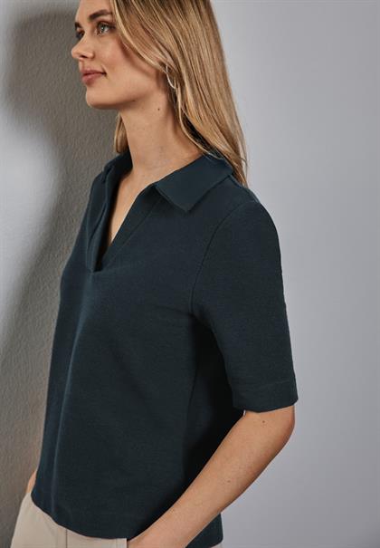 Poloshirt mit Struktur hunter green