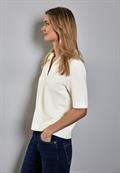 Poloshirt mit Struktur off white