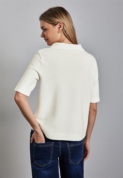 Poloshirt mit Struktur off white