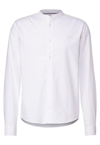 Popelinehemd mit Stehkragen broken white