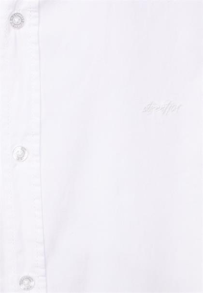 Popelinehemd mit Stehkragen broken white