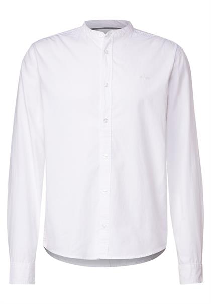 Popelinehemd mit Stehkragen broken white