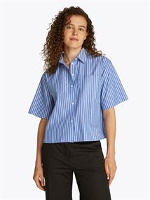 POPLIN BOXY SHORT S/S SHIRT stacking stp- verona blue