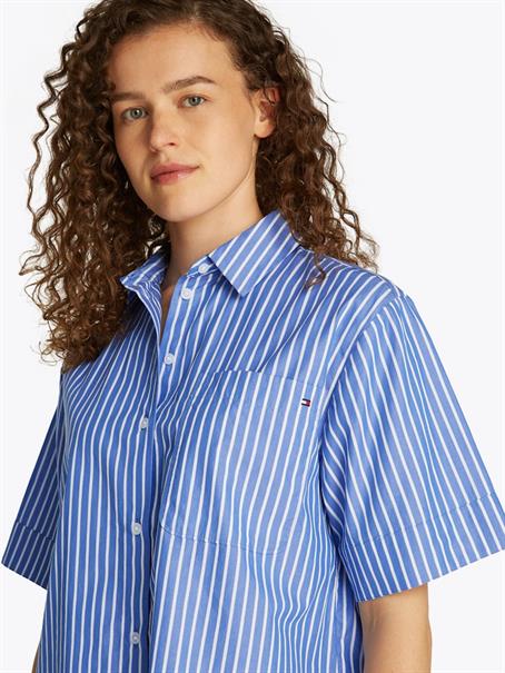 POPLIN BOXY SHORT S/S SHIRT stacking stp- verona blue