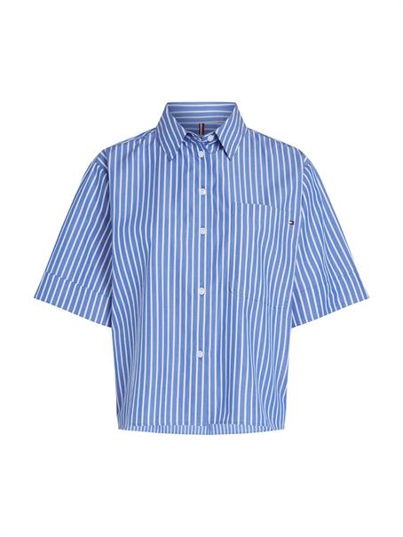 POPLIN BOXY SHORT S/S SHIRT stacking stp- verona blue