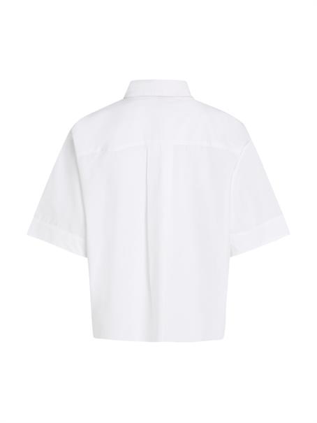 POPLIN BOXY SHORT S/S SHIRT th optic white
