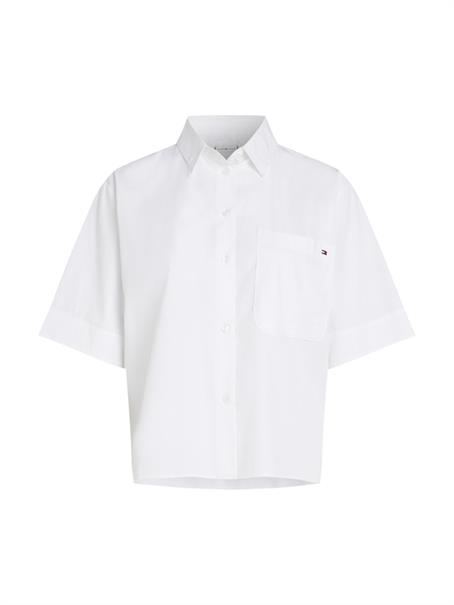 POPLIN BOXY SHORT S/S SHIRT th optic white