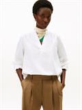 POPLIN V-NK BLOUSE th optic white