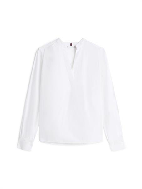 POPLIN V-NK BLOUSE th optic white