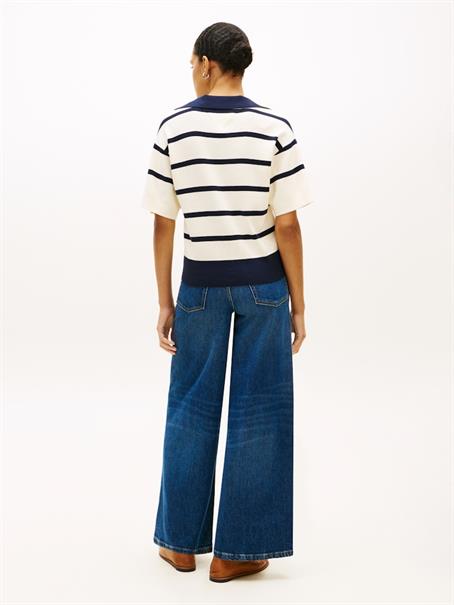 Premium Knit Relaxed Polo Jumper big stp calico-dark n navy