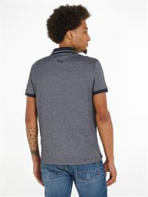 PRETWIST MOULINE TIPPED POLO white - desert sky moulin