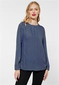 Print Bluse in Viskose dazzling blue