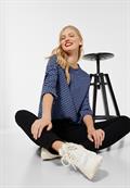 Print Bluse in Viskose dazzling blue
