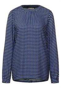 Print Bluse in Viskose dazzling blue