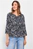 Print Bluse mit 3/4 Ärmel deep blue