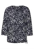 Print Bluse mit 3/4 Ärmel deep blue