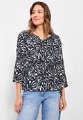 Print Bluse mit 3/4 Ärmel deep blue