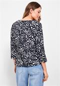 Print Bluse mit 3/4 Ärmel deep blue