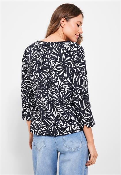 Print Bluse mit 3/4 Ärmel deep blue