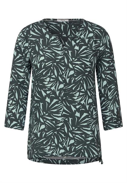 Print Bluse mit 3/4 Ärmel easy khaki