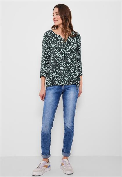Print Bluse mit 3/4 Ärmel easy khaki