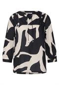Print-Bluse mit Tape-Details whale tail grey
