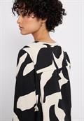 Print-Bluse mit Tape-Details whale tail grey