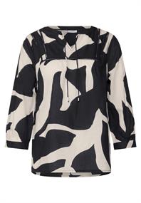 Print-Bluse mit Tape-Details whale tail grey