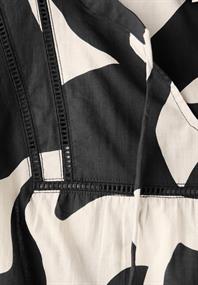 Print-Bluse mit Tape-Details whale tail grey