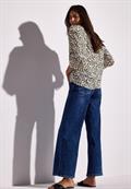 Print-Bluse mit Tapedetails moonstone sand