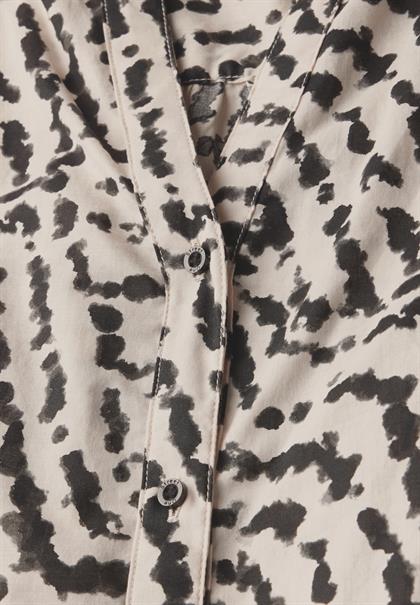 Print-Bluse mit Tapedetails moonstone sand