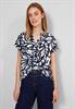 Print Blusenshirt deep blue