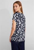 Print Blusenshirt deep blue