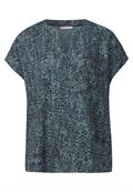 Print Blusenshirt deepwater blue