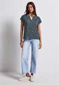 Print Blusenshirt deepwater blue