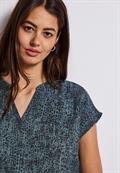 Print Blusenshirt deepwater blue