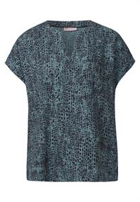Print Blusenshirt deepwater blue