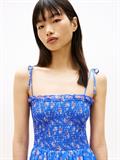 Print Extra Slim Chiffon Maxi Dress empire blue aop
