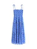 Print Extra Slim Chiffon Maxi Dress empire blue aop