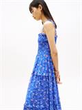Print Extra Slim Chiffon Maxi Dress empire blue aop