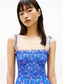 Print Extra Slim Chiffon Maxi Dress empire blue aop