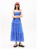 Print Extra Slim Chiffon Maxi Dress empire blue aop