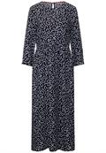 Print Kleid in Midi Länge deep blue