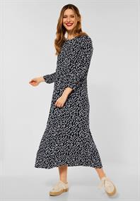 Print Kleid in Midi Länge deep blue
