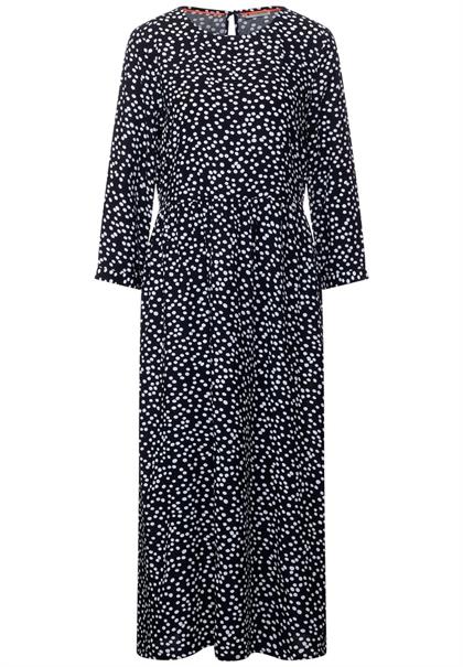 Print Kleid in Midi Länge deep blue