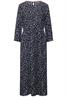 Print Kleid in Midi Länge deep blue
