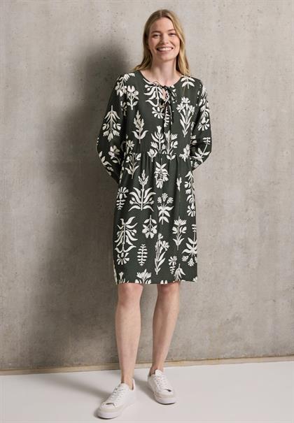 Print-Kleid mit Schleifen desert pine green