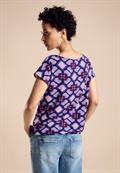 Print Materialmix T-Shirt bellflower lilac